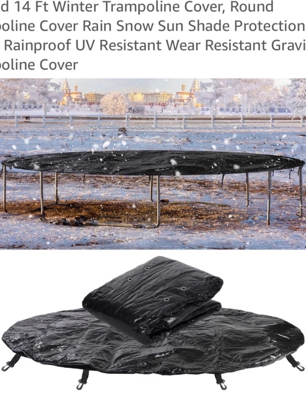 Brand New 14' Feet Round Weatherproof Trampoline Cover Tarp w 8 Drawstring Hooks